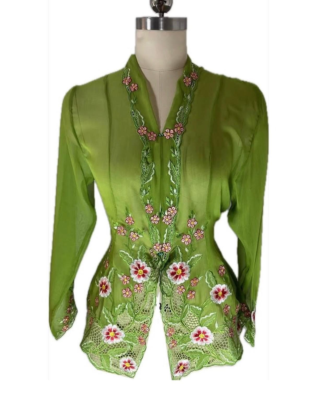 Standard Peranakan Top SPT-XXXL-GREEN-A666666003