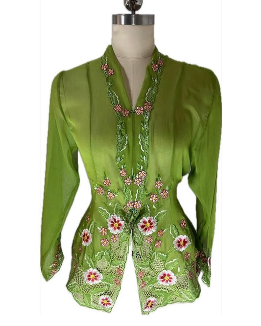 Standard Peranakan Top SPT-XXXL-GREEN-A666666003