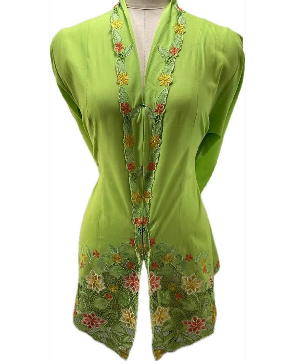 Standard Peranakan Top SPT-XXXL-GREEN-A666666005