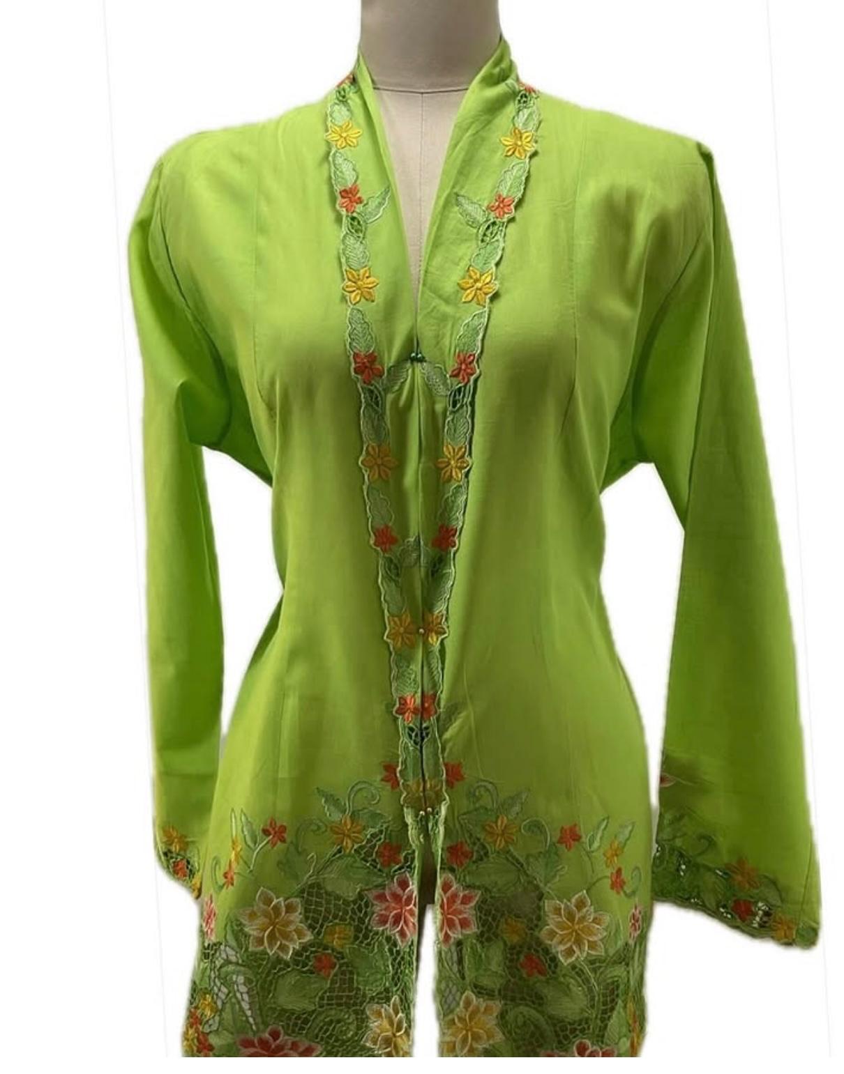 Standard Peranakan Top SPT-XXXL-GREEN-A666666005