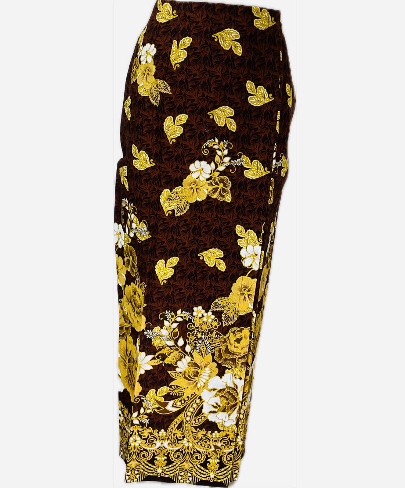 Ladies Batik Sarong LBS-S-YELLOW BROWN-3010