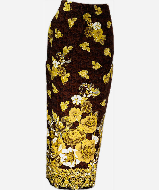 Ladies Batik Sarong LBS-S-YELLOW BROWN-3010