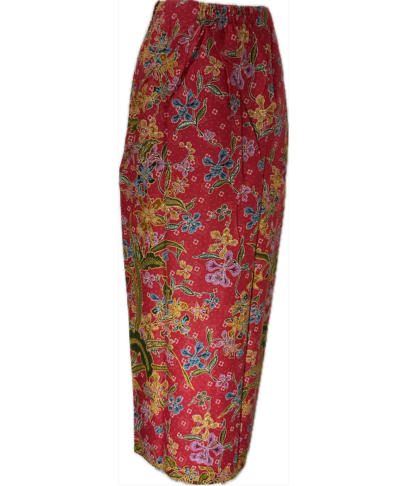 Ladies Batik Sarong LBS-S-RED-3032