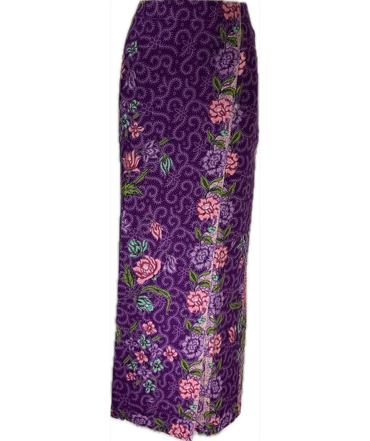 Ladies Batik Sarong LBS-M-PURPLE-33006