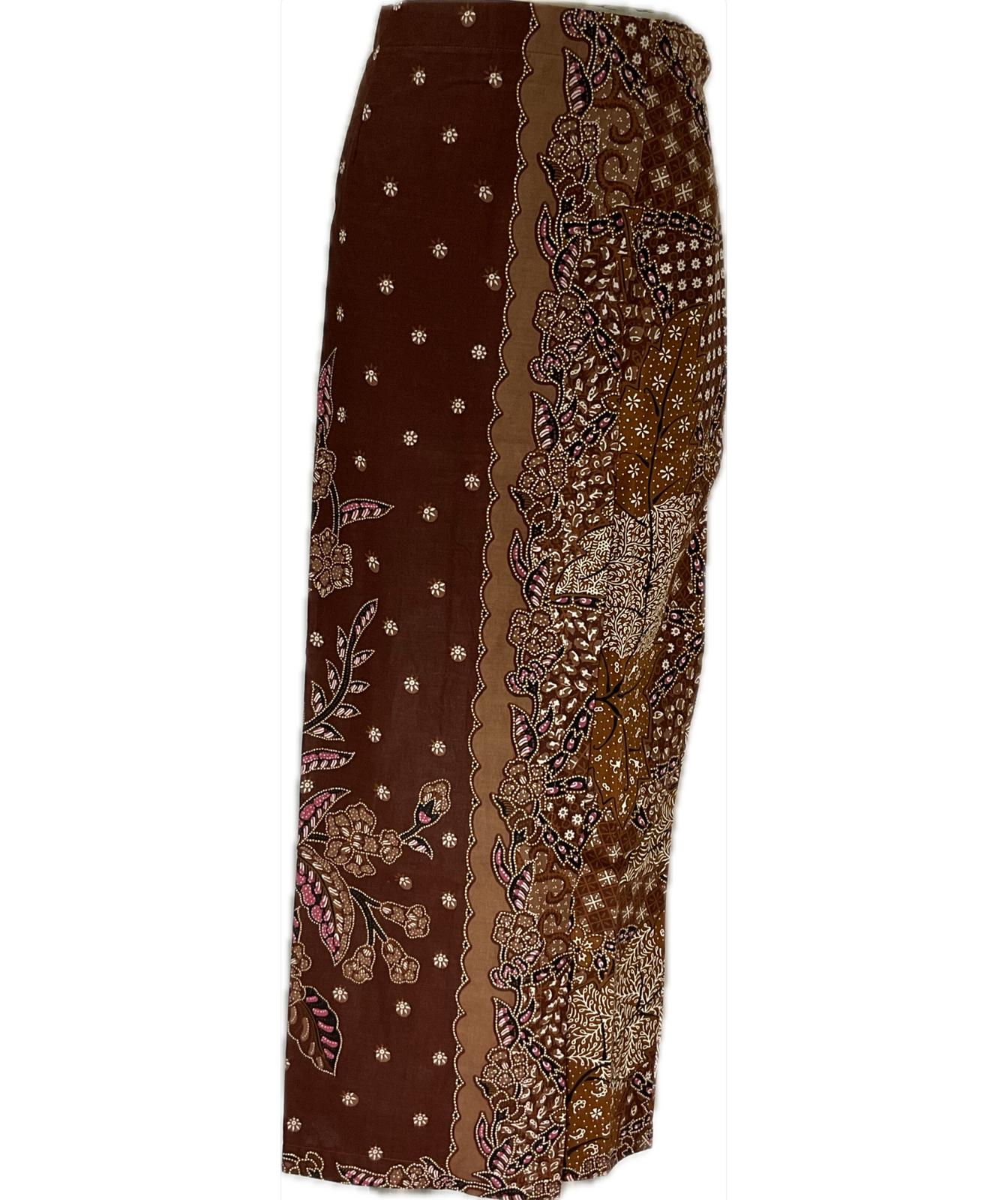 Ladies Batik Sarong LBS-M-BROWN-33013