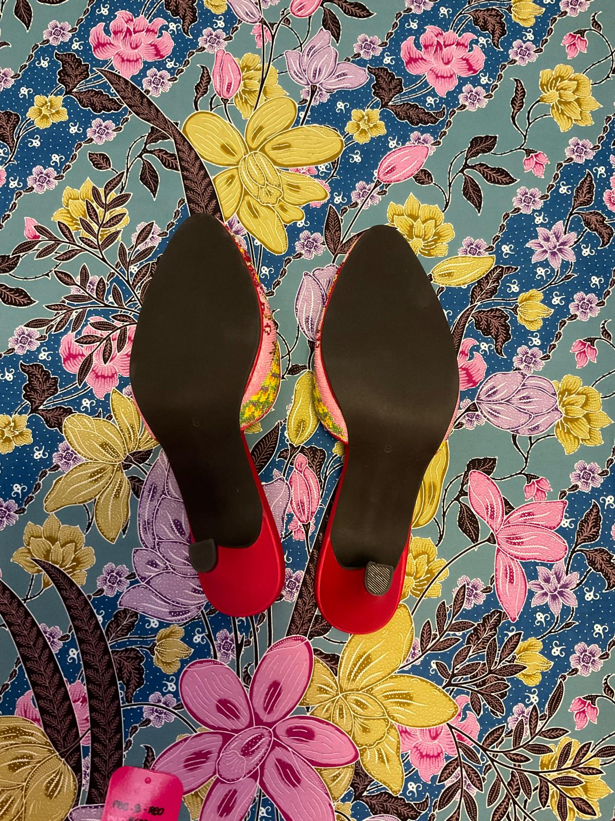 Premium Beaded Shoes PBS-8-RED-E6007