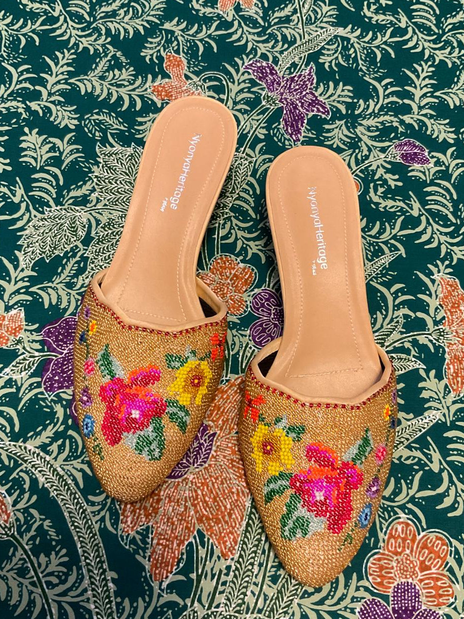 Standard Beaded Shoes SBS-5-GOLD-D6009