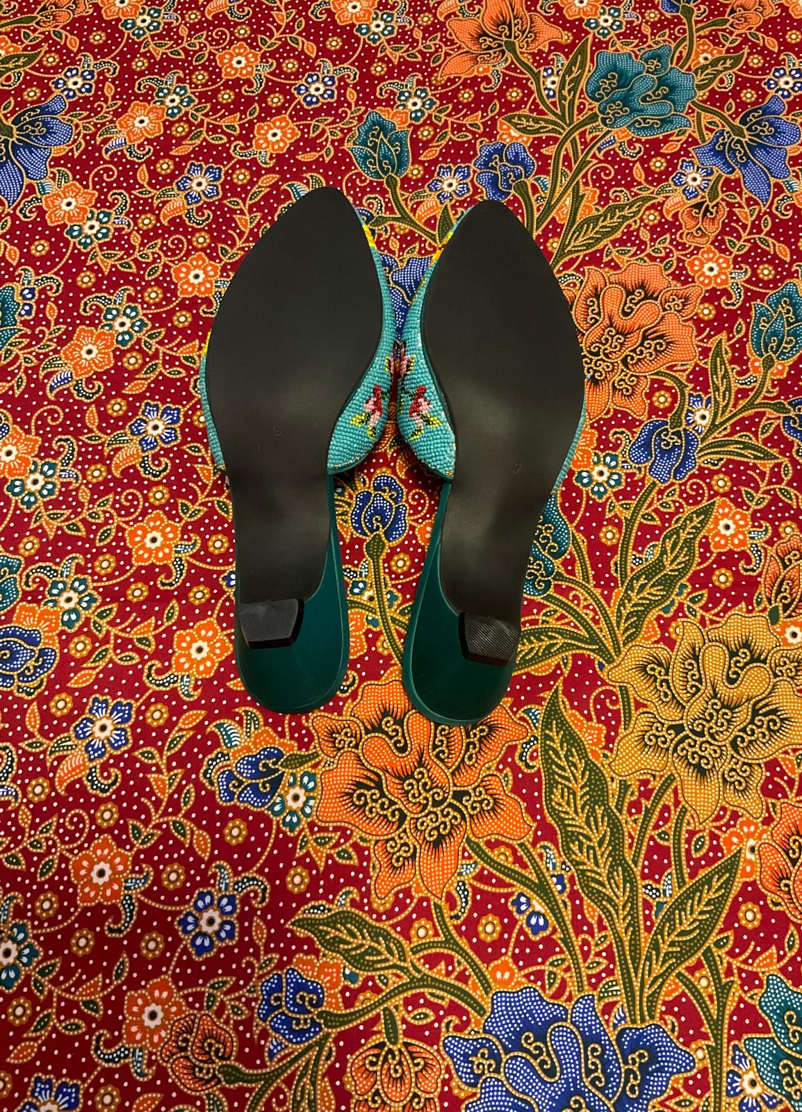 Standard Beaded Shoes SBS-9-TURQUOISE-D6003