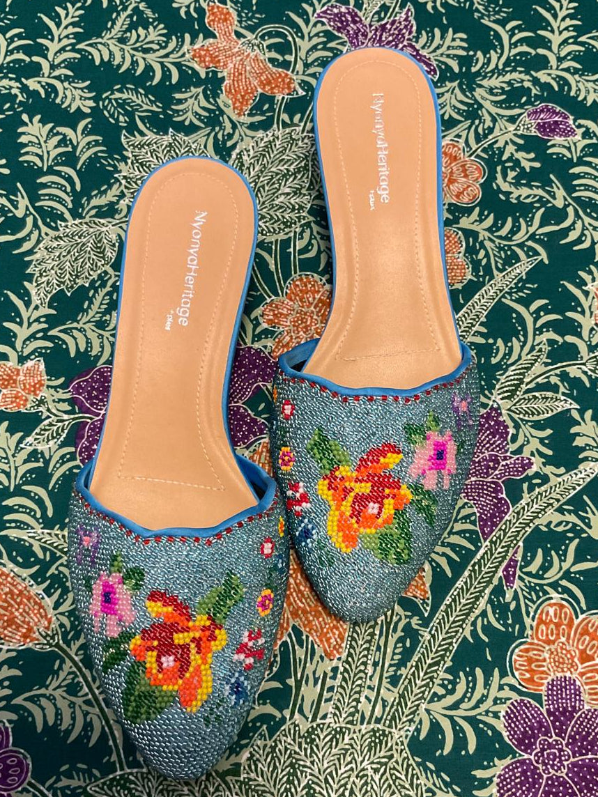 Standard Beaded Shoes SBS-7-BLUE-D6011
