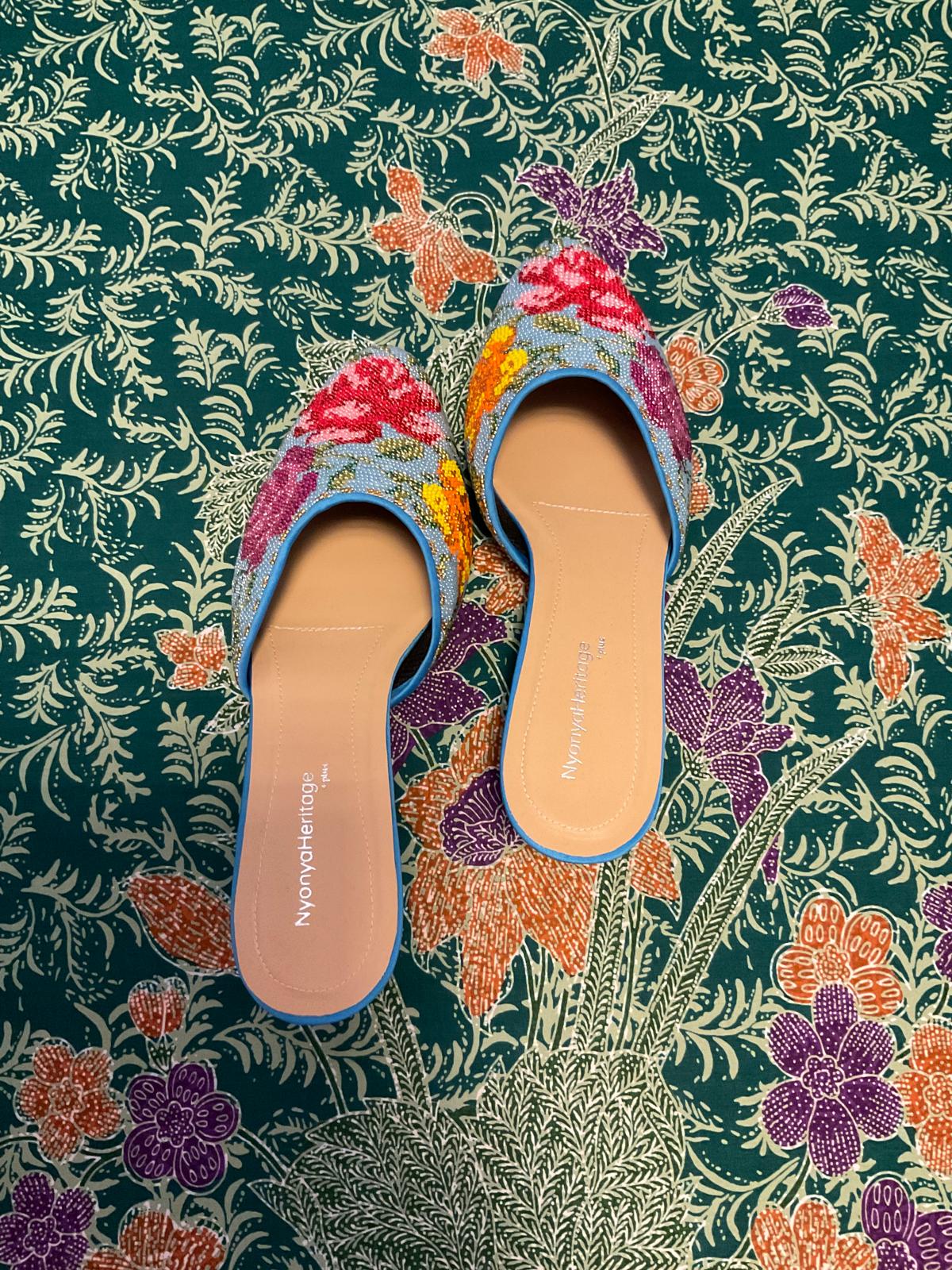 Standard Beaded Shoes SBS-7-BLUE-D6012