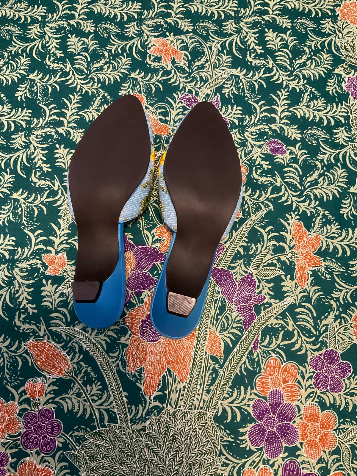 Standard Beaded Shoes SBS-7-BLUE-D6012