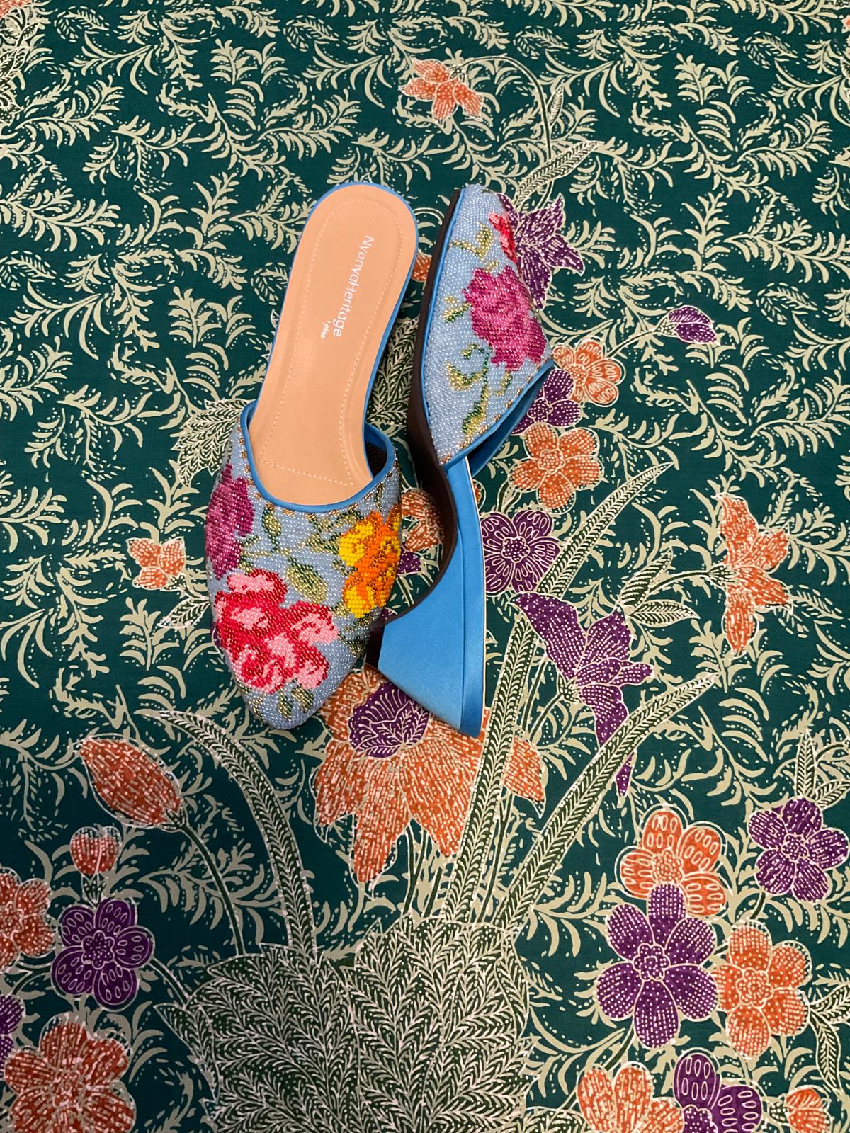 Standard Beaded Shoes SBS-7-BLUE-D6012