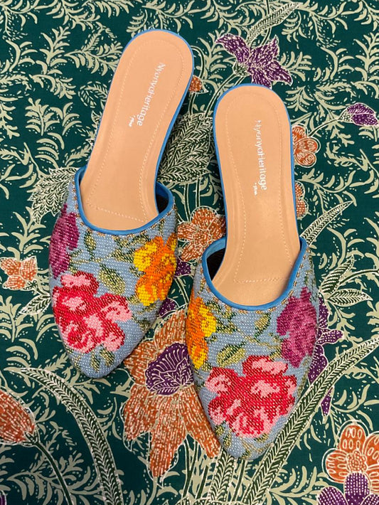 Standard Beaded Shoes SBS-7-BLUE-D6012