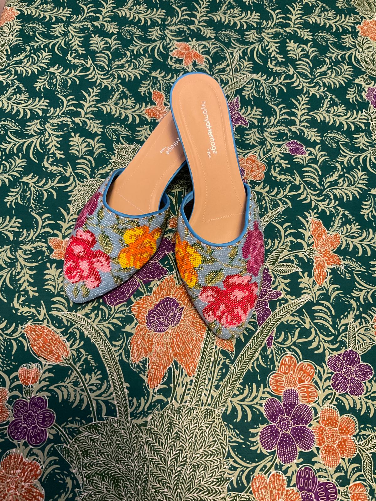 Standard Beaded Shoes SBS-7-BLUE-D6012