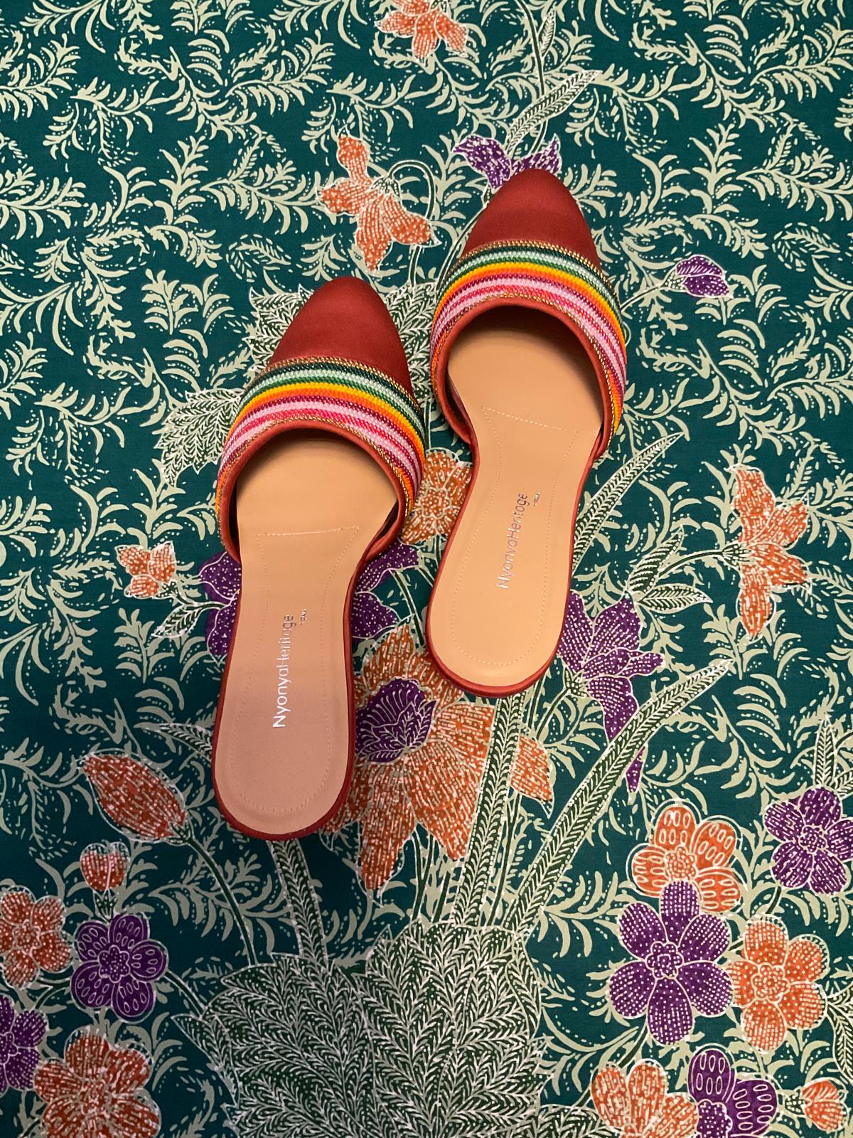 Standard Beaded Shoes SBS-7-ORANGE-D6014