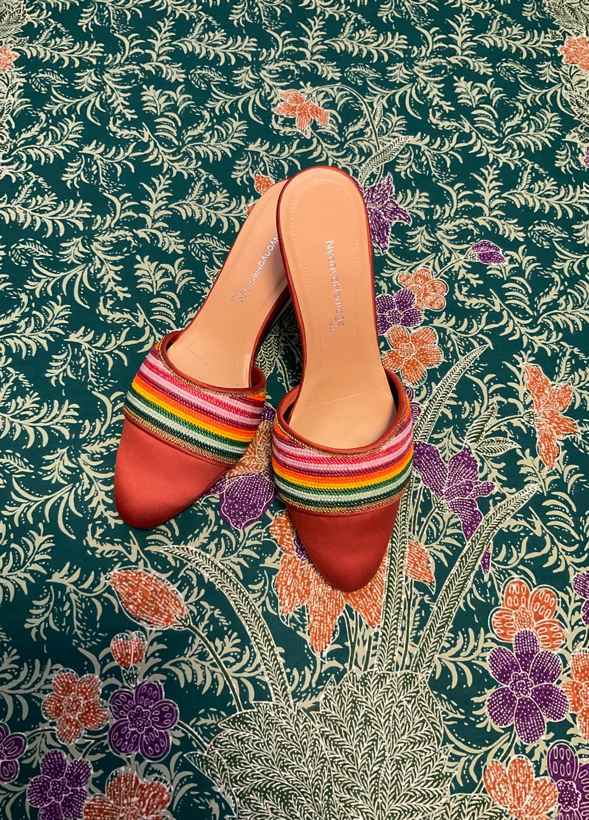 Standard Beaded Shoes SBS-7-ORANGE-D6014