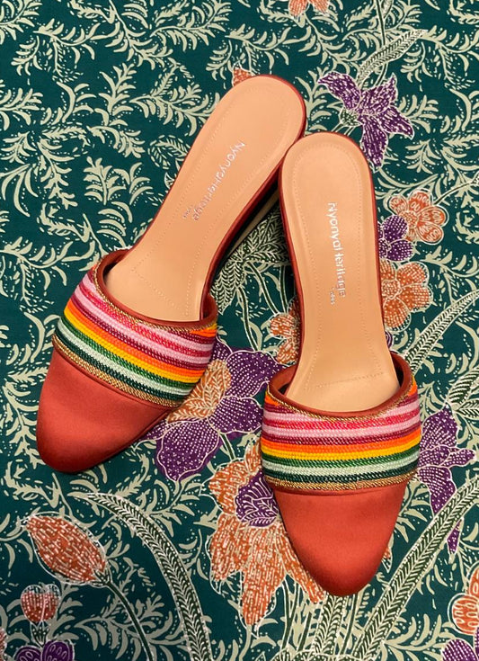 Standard Beaded Shoes SBS-7-ORANGE-D6014