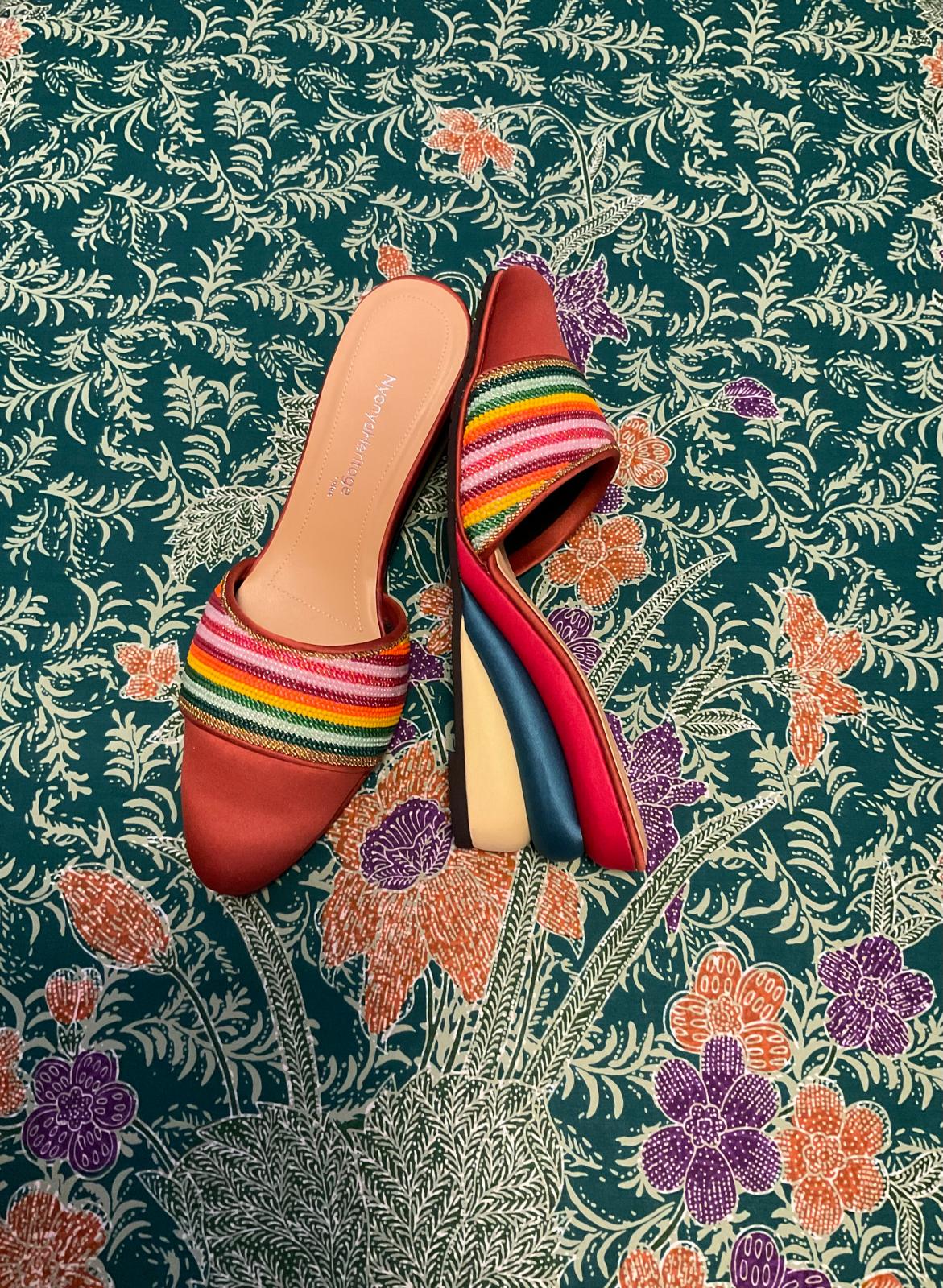 Standard Beaded Shoes SBS-7-ORANGE-D6014