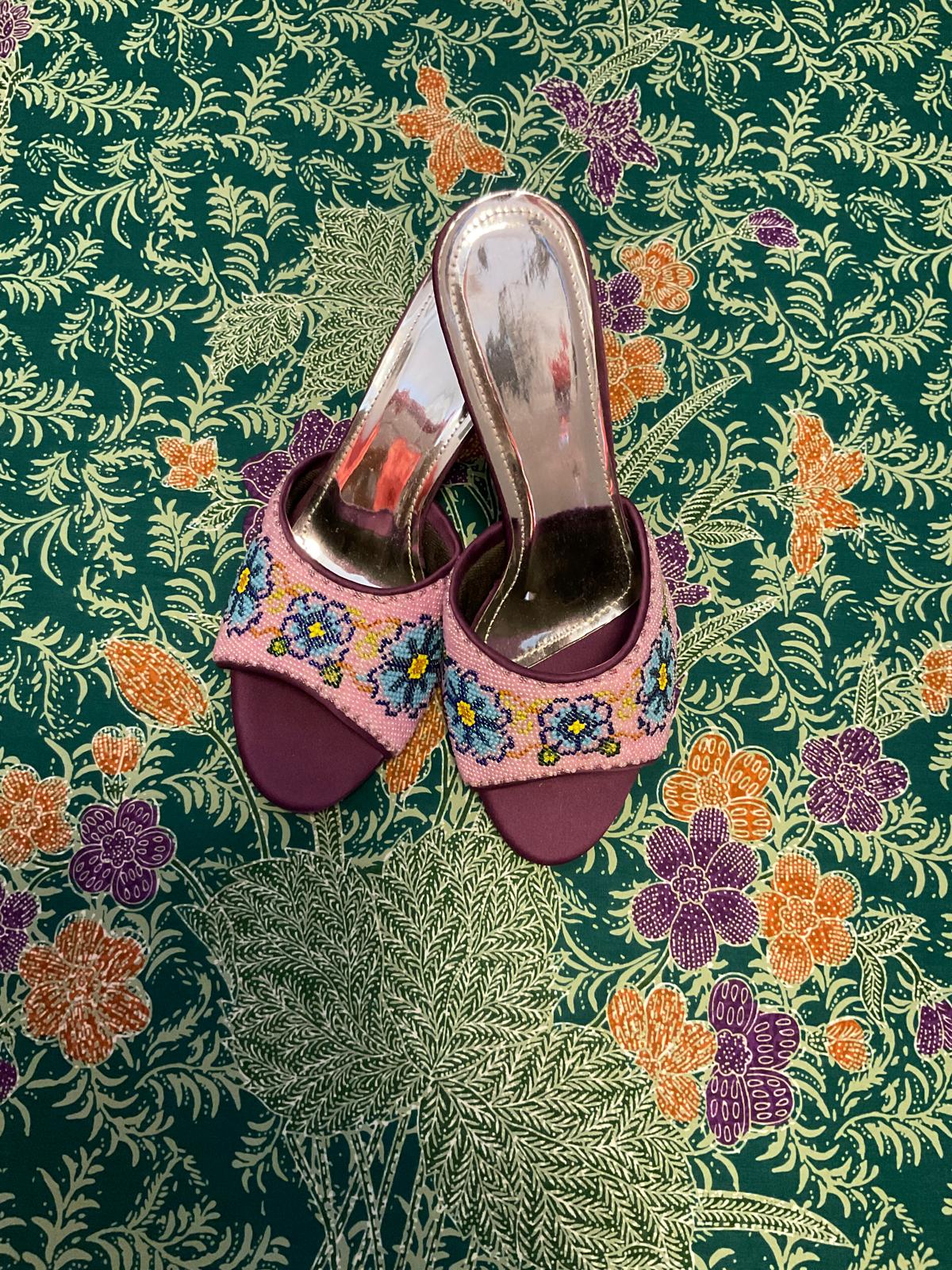 Standard Beaded Shoes SBS-7-PURPLE-D6015