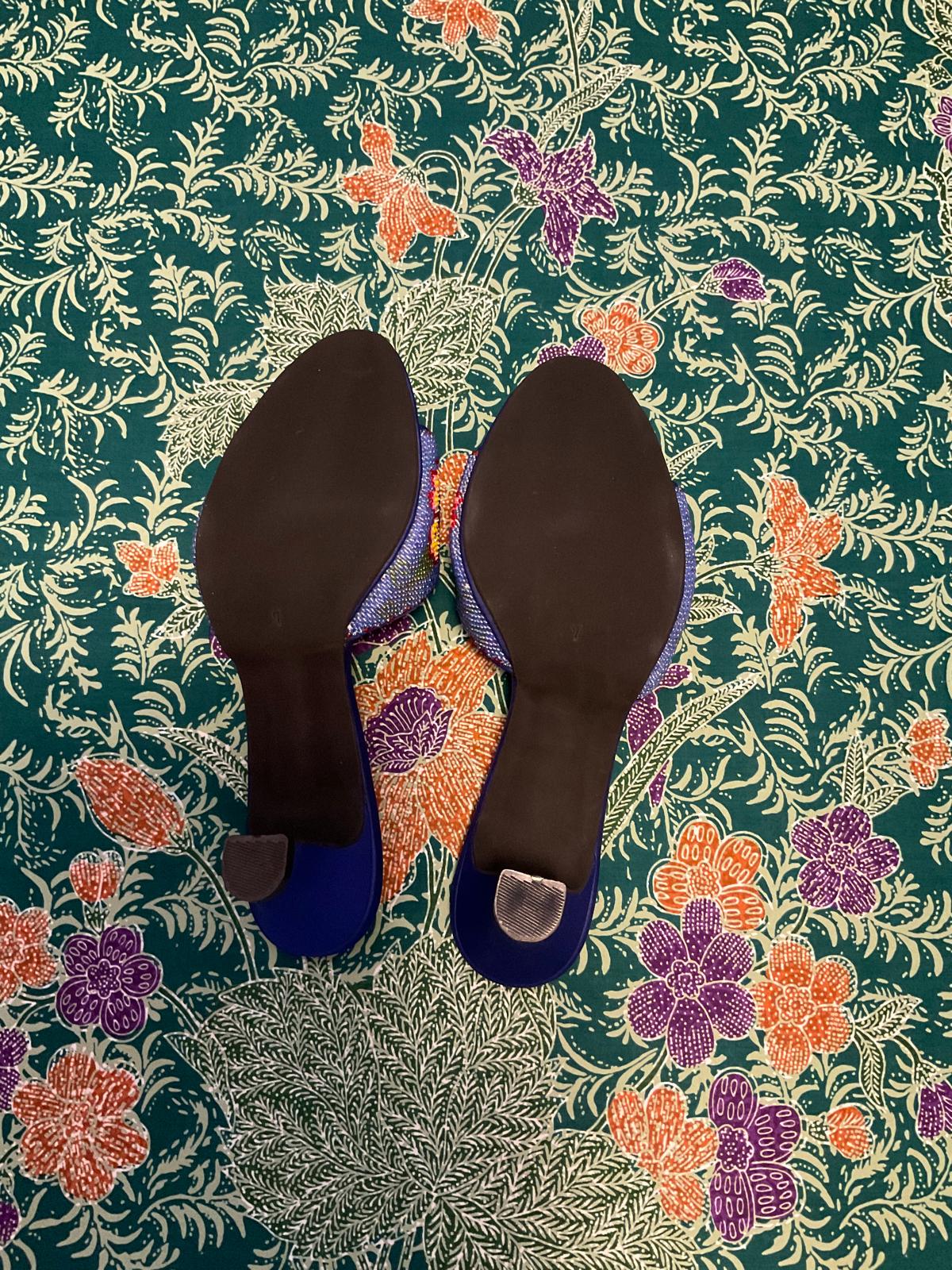 Standard Beaded Shoes SBS-7-BLUE-D6016