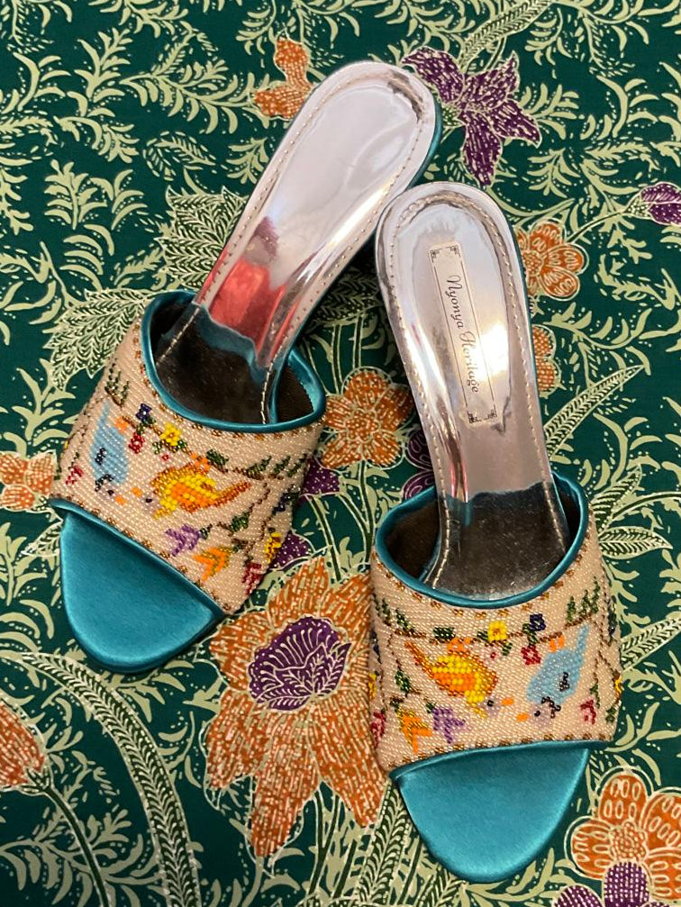 Standard Beaded Shoes SBS-7-TURQUOISE-D6018