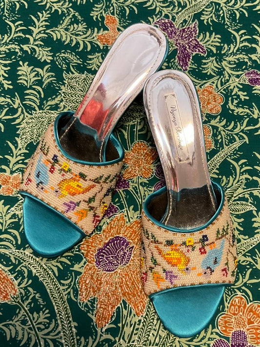 Standard Beaded Shoes SBS-7-TURQUOISE-D6018