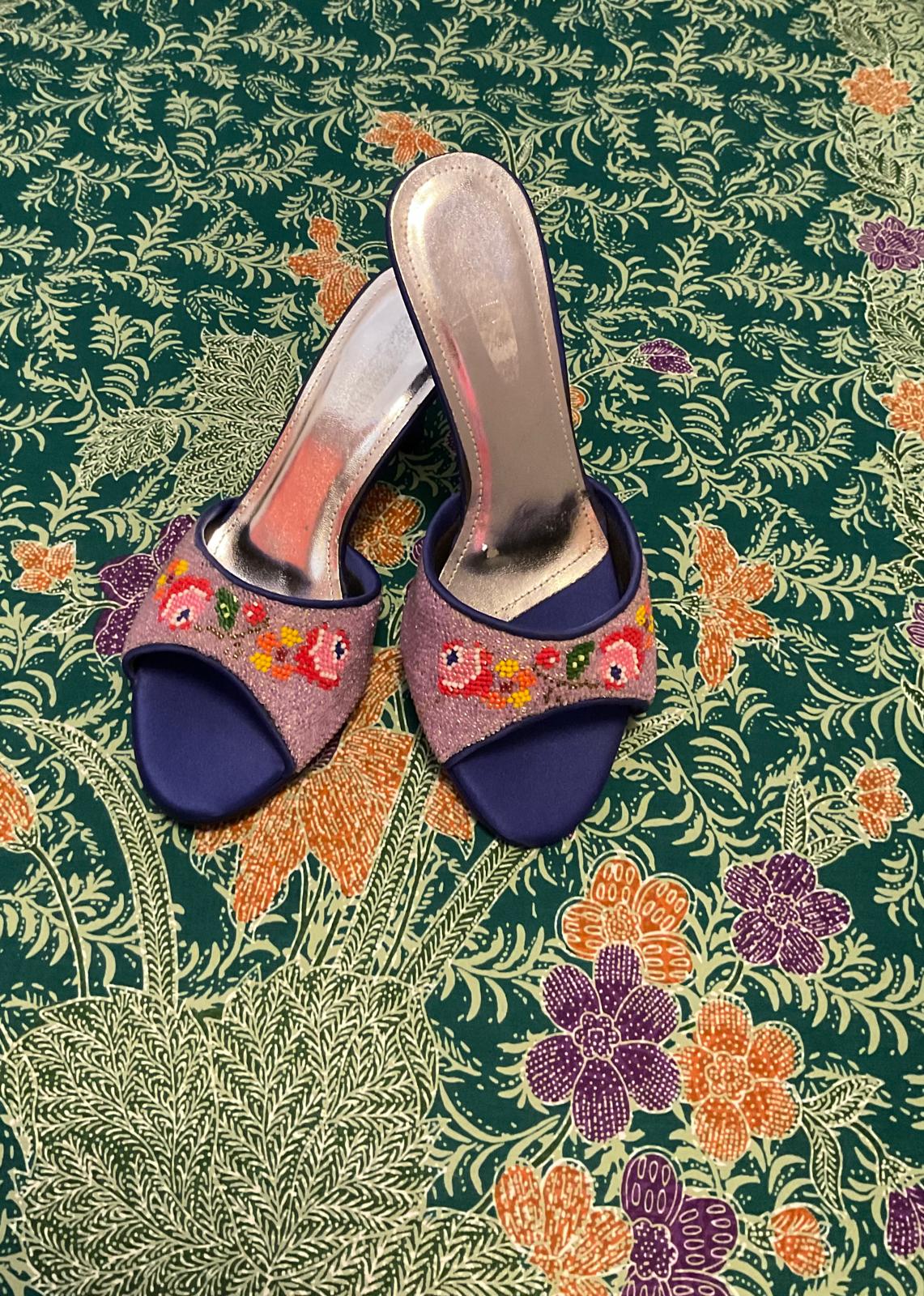 Standard Beaded Shoes SBS-7-PURPLE-D6017