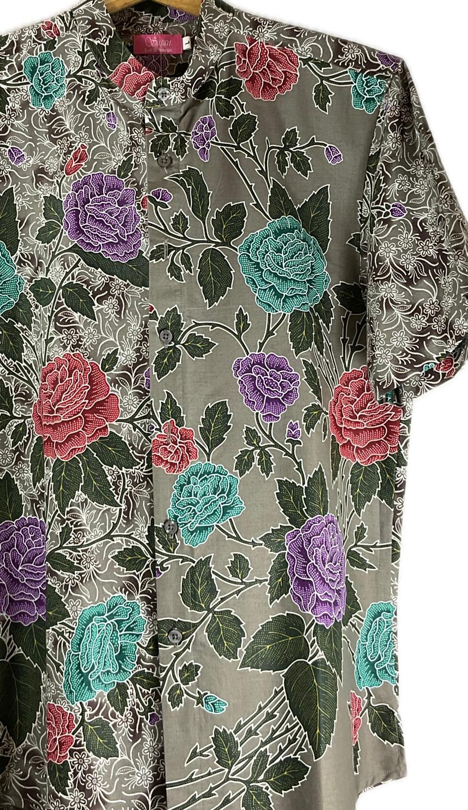Mens Batik Top MBT-L-GREY-22001
