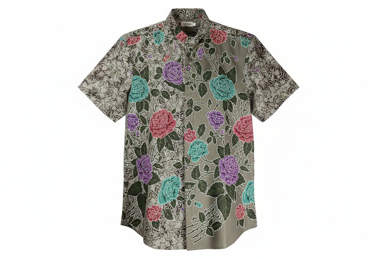 Mens Batik Top MBT-L-GREY-22001