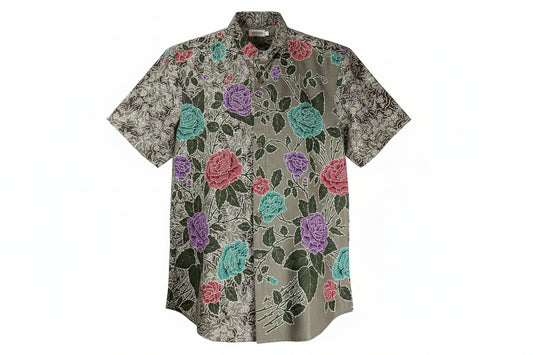 Mens Batik Top MBT-L-GREY-22001