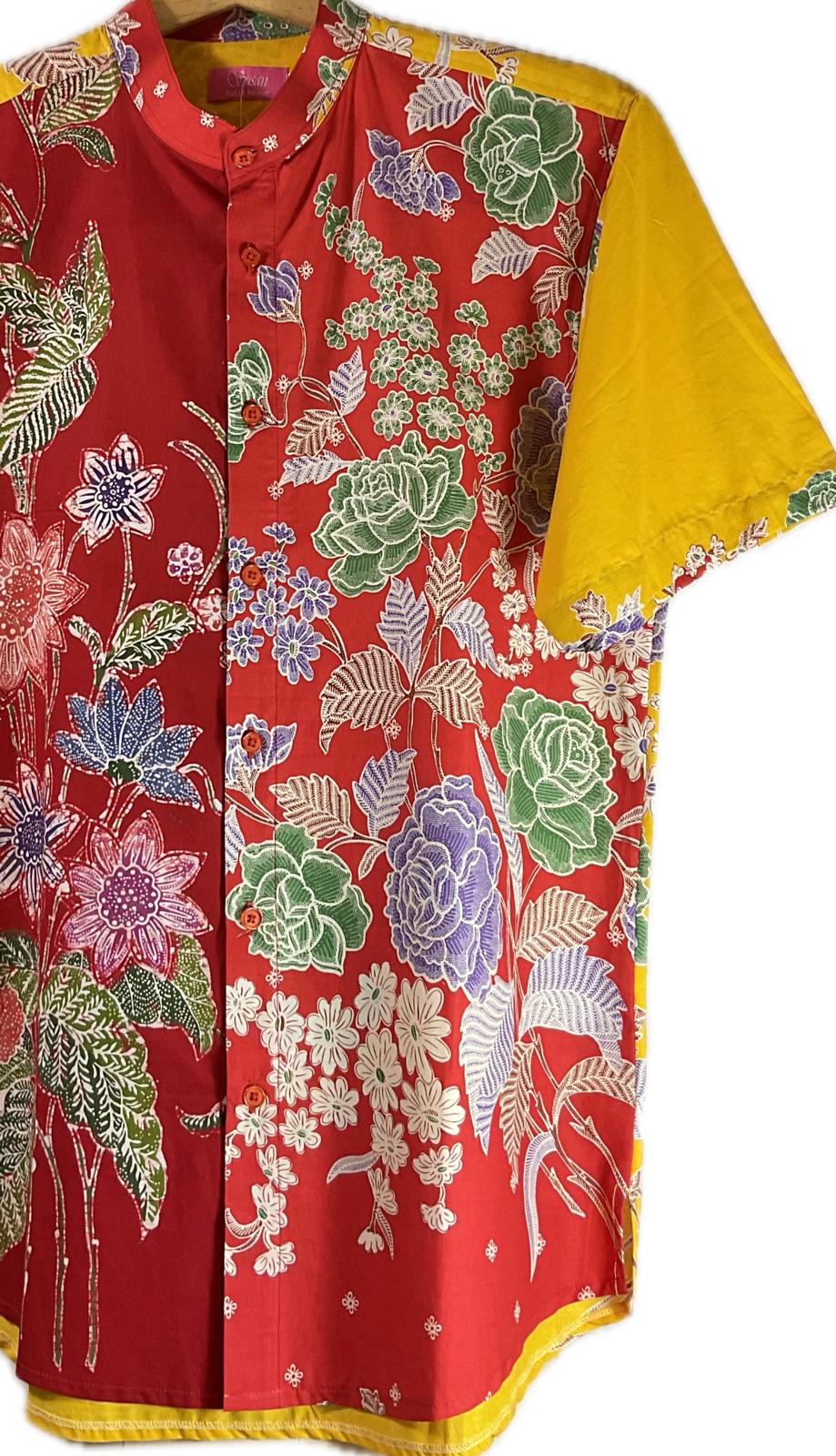 Mens Batik Top MBT-L-RED-22002