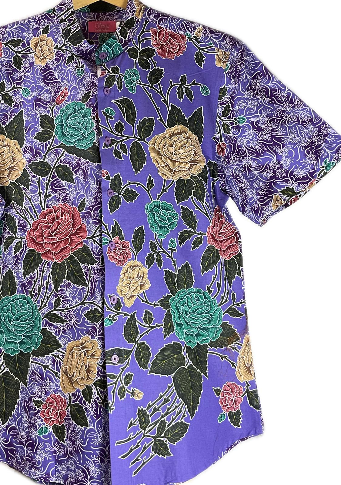 Mens Batik Top MBT-L-PURPLE-22003