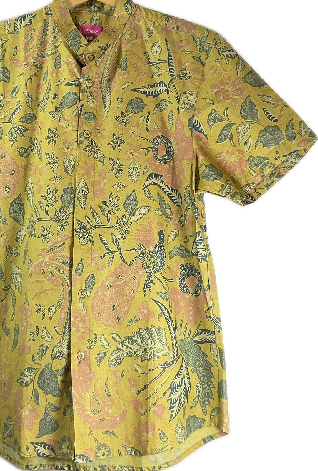 Mens Batik Top MBT-L-YELLOW-22004