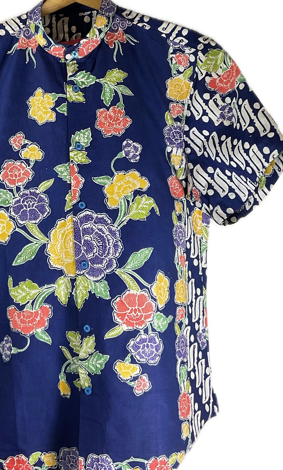 Mens Batik Top MBT-XL-BLUE-222002