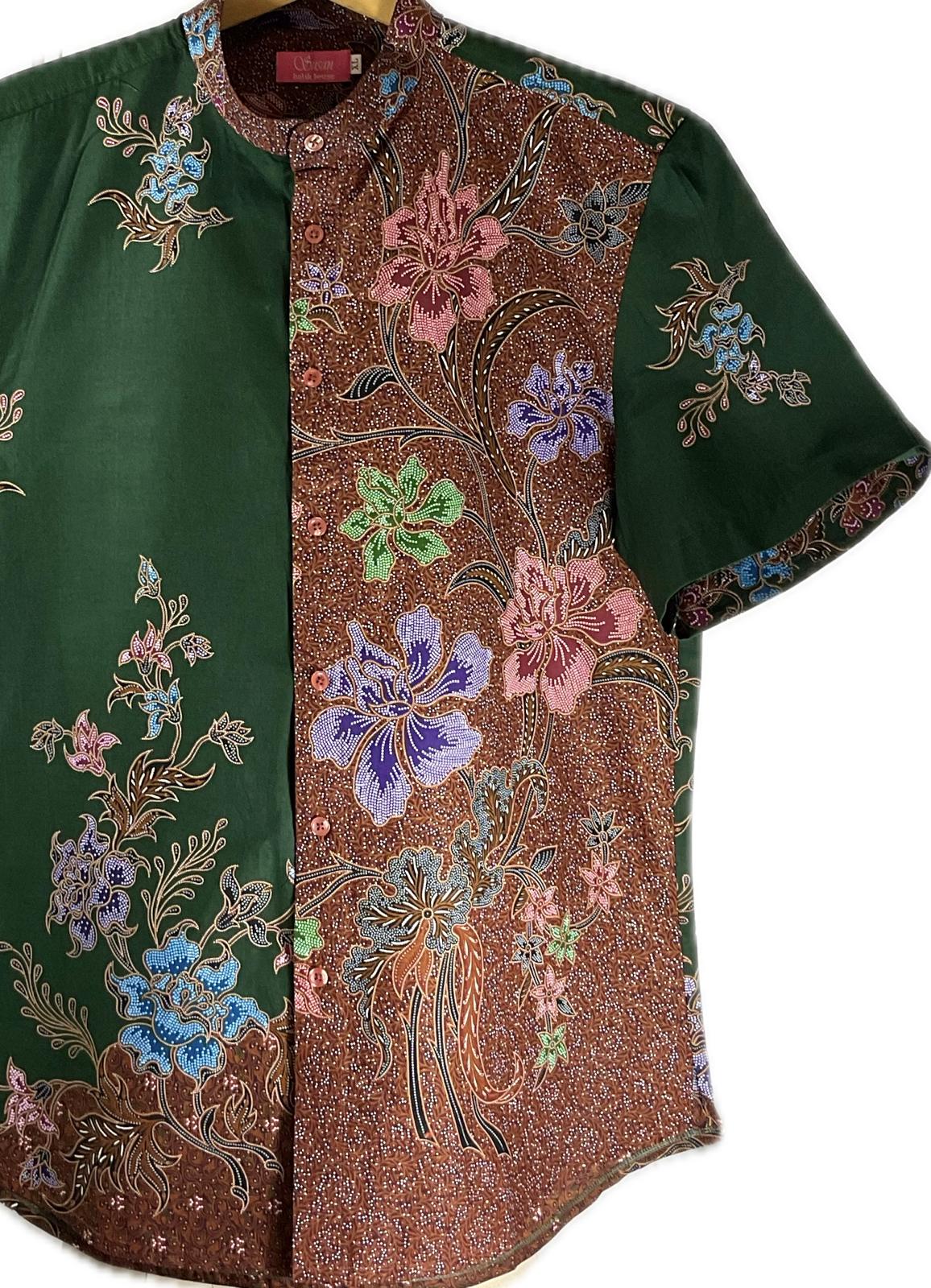 Mens Batik Top MBT-XL-GREEN-222003