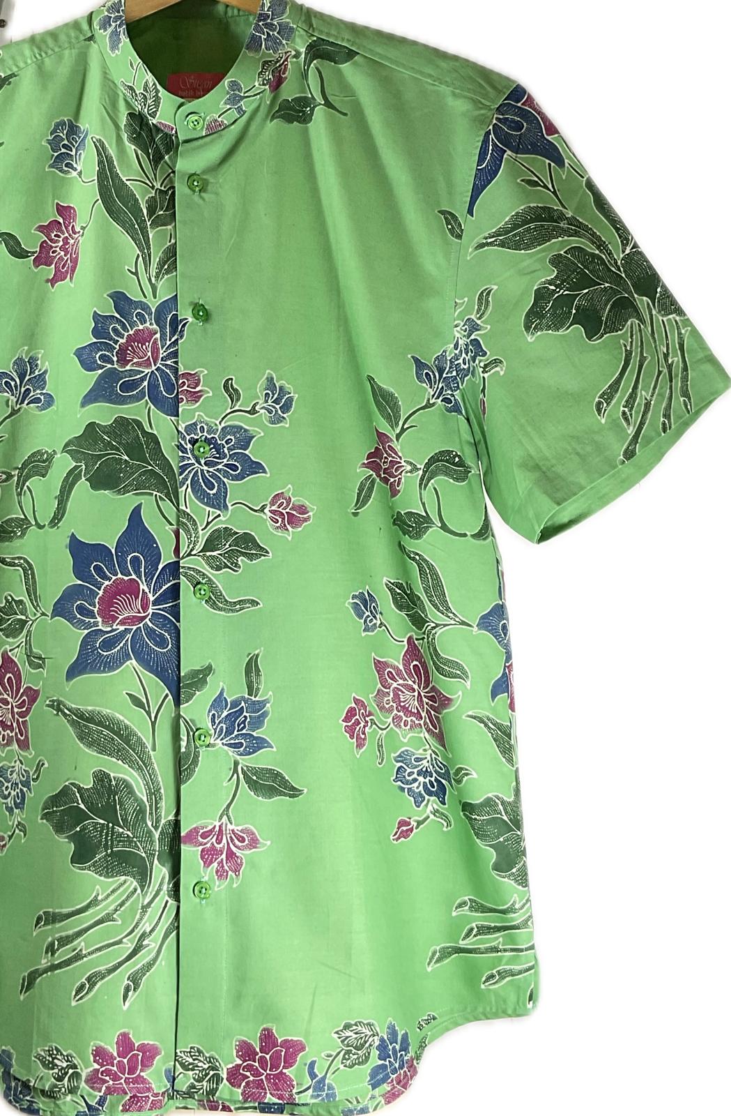 Mens Batik Top MBT-XL-GREEN-222004
