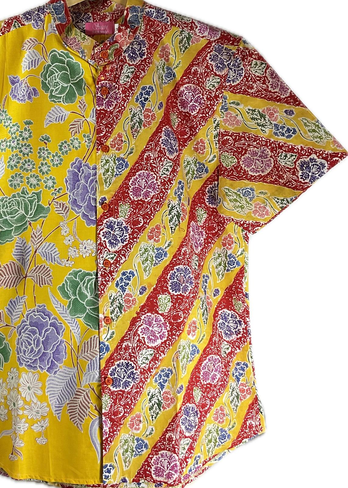 Mens Batik Top MBT-L-RED-22005