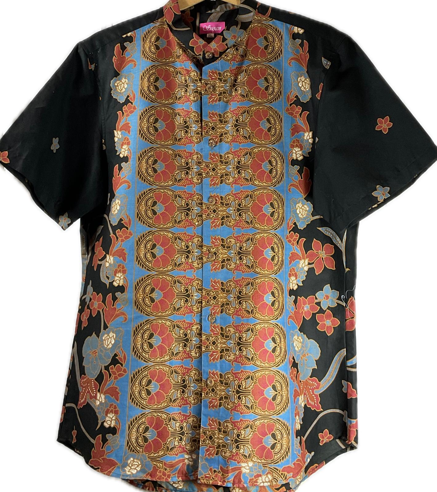 Mens Batik Top MBT-XL-BLACK-222008
