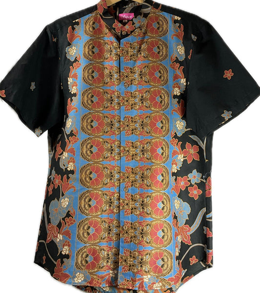 Mens Batik Top MBT-XL-BLACK-222008