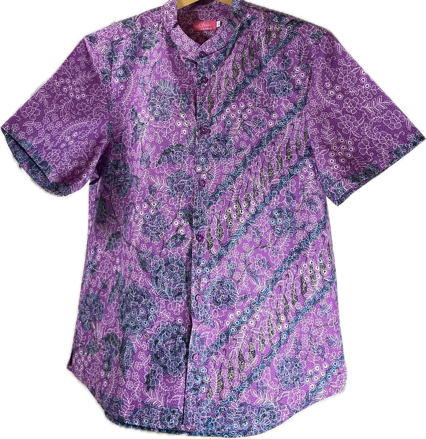Mens Batik Top MBT-XL-PURPLE-2220010