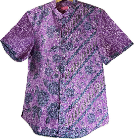 Mens Batik Top MBT-XL-PURPLE-2220010