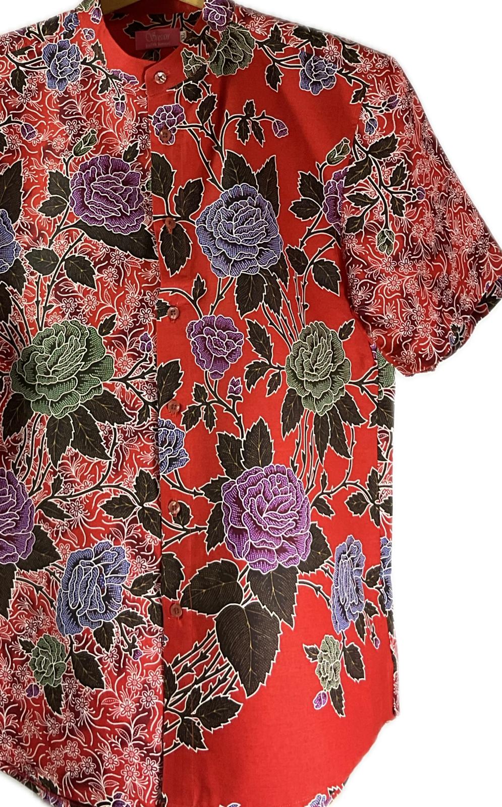 Mens Batik Top MBT-XL-RED-2220012