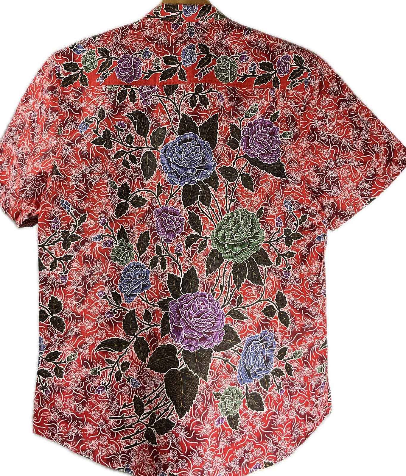 Mens Batik Top MBT-XL-RED-2220012