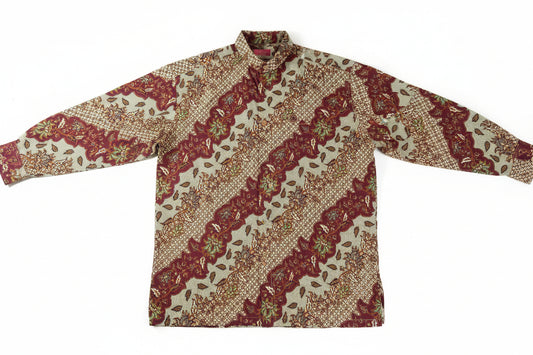 Mens Batik Top Long Sleeve MBT-XL-BROWN-A222003
