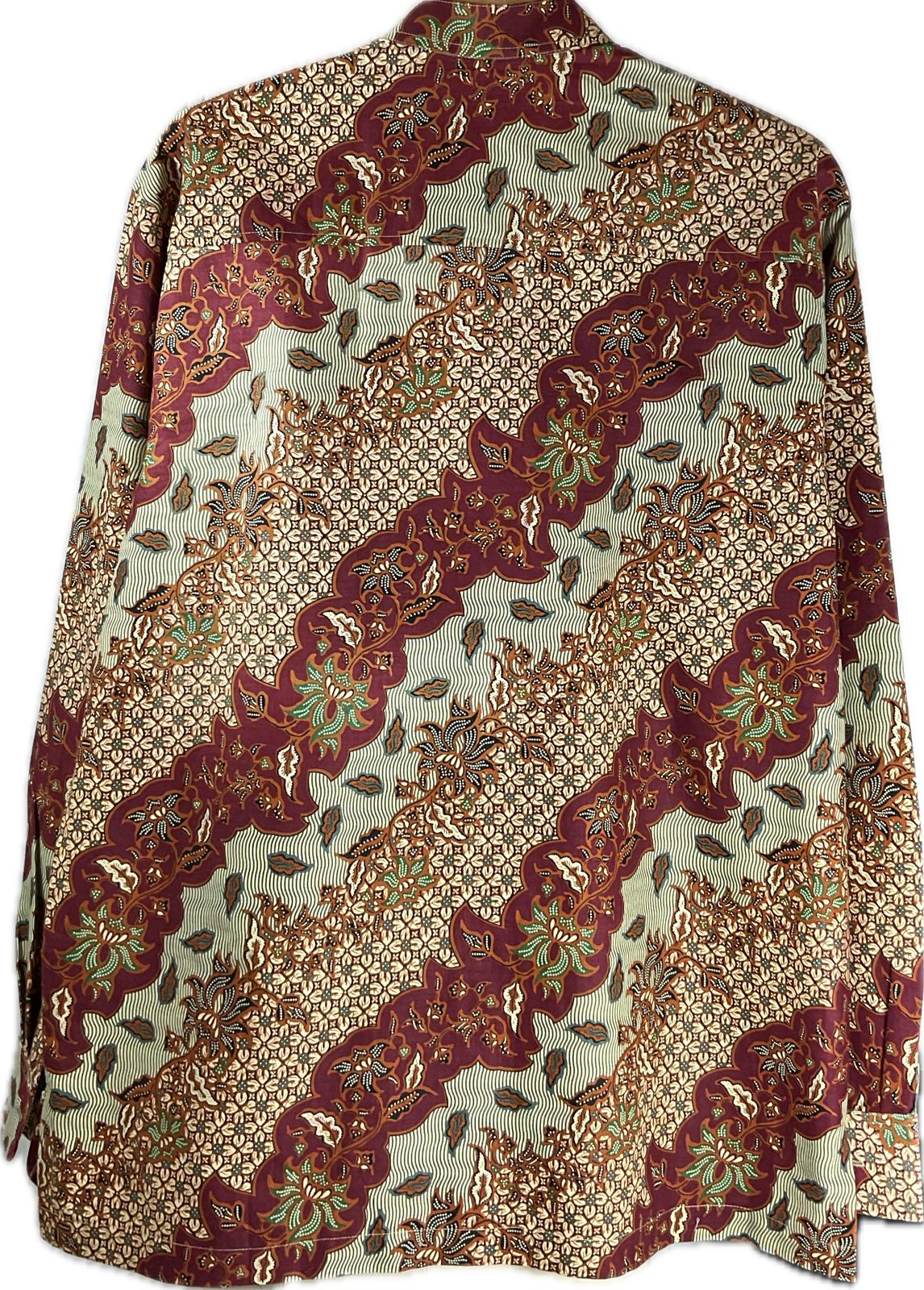Mens Batik Top Long Sleeve MBT-XL-BROWN-A222003