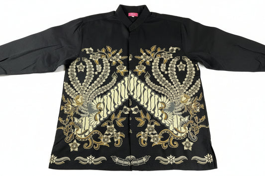 Mens Batik Top Long Sleeve MBT-XXL-BLACK-A2222001