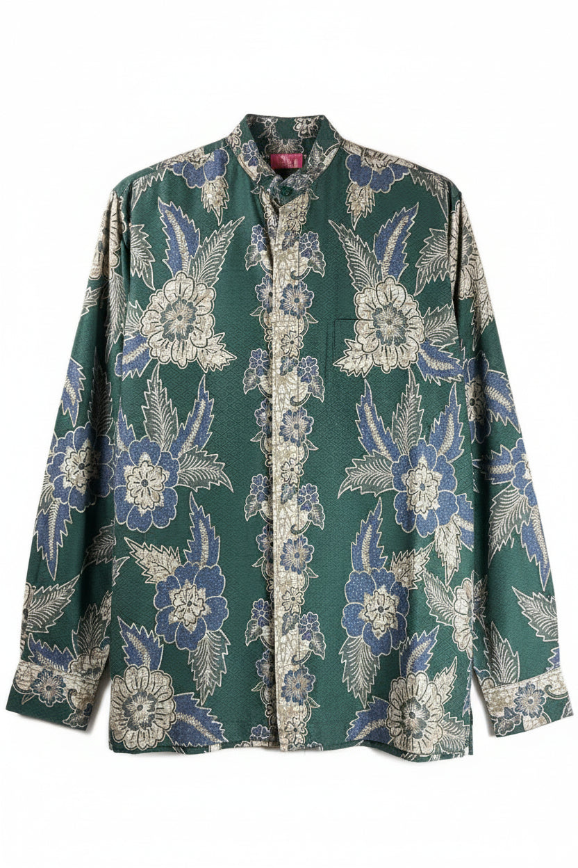 Mens Batik Top Long Sleeve MBT-XXL-GREEN-A2222002