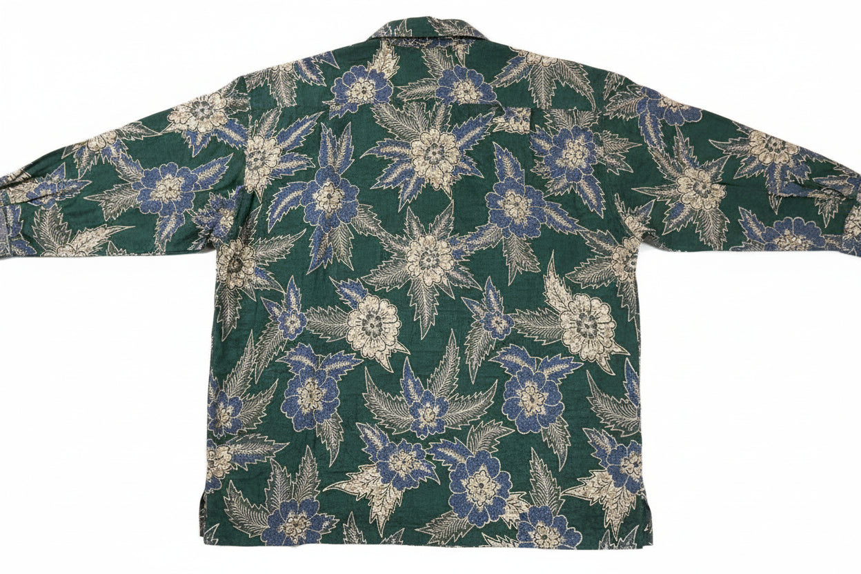 Mens Batik Top Long Sleeve MBT-XXL-GREEN-A2222002