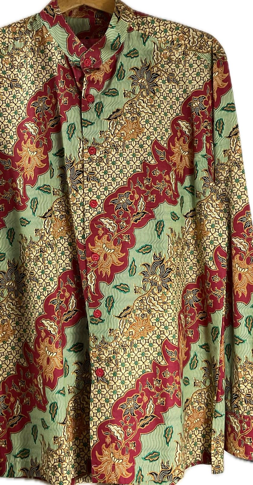 Mens Batik Top Long Sleeve MBT-M-RED-A2001