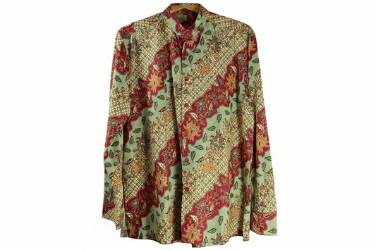 Mens Batik Top Long Sleeve MBT-M-RED-A2002